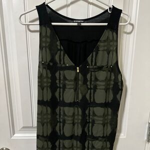 EXPRESS Sleeveless Print Zip Front Tank – Size L